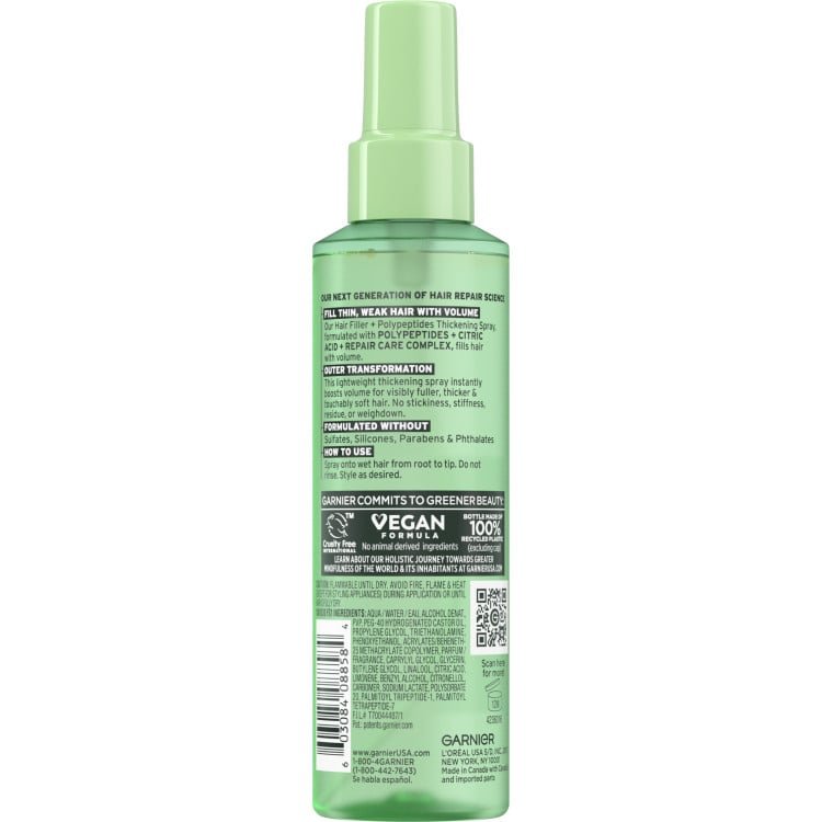 Garnier Fructis Hair Filler + Polypeptides Thickening Spray Back Pack Shot
